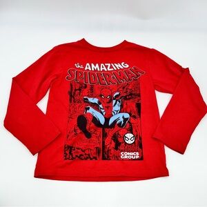 Marvel Amazing Spider-Man Kid's Red Long Sleeve Shirt w/Graphic Print-Size XS
